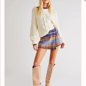 Free People Plaid Mini Skort Size 12